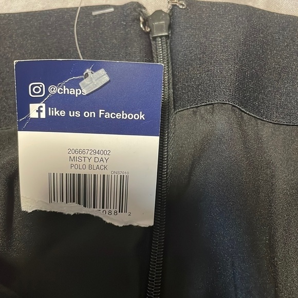 NEW Chaps Polo Lace Skirt Mid 10 Black Pencil Straight Midi Knee Floral Monochro - Picture 12 of 12